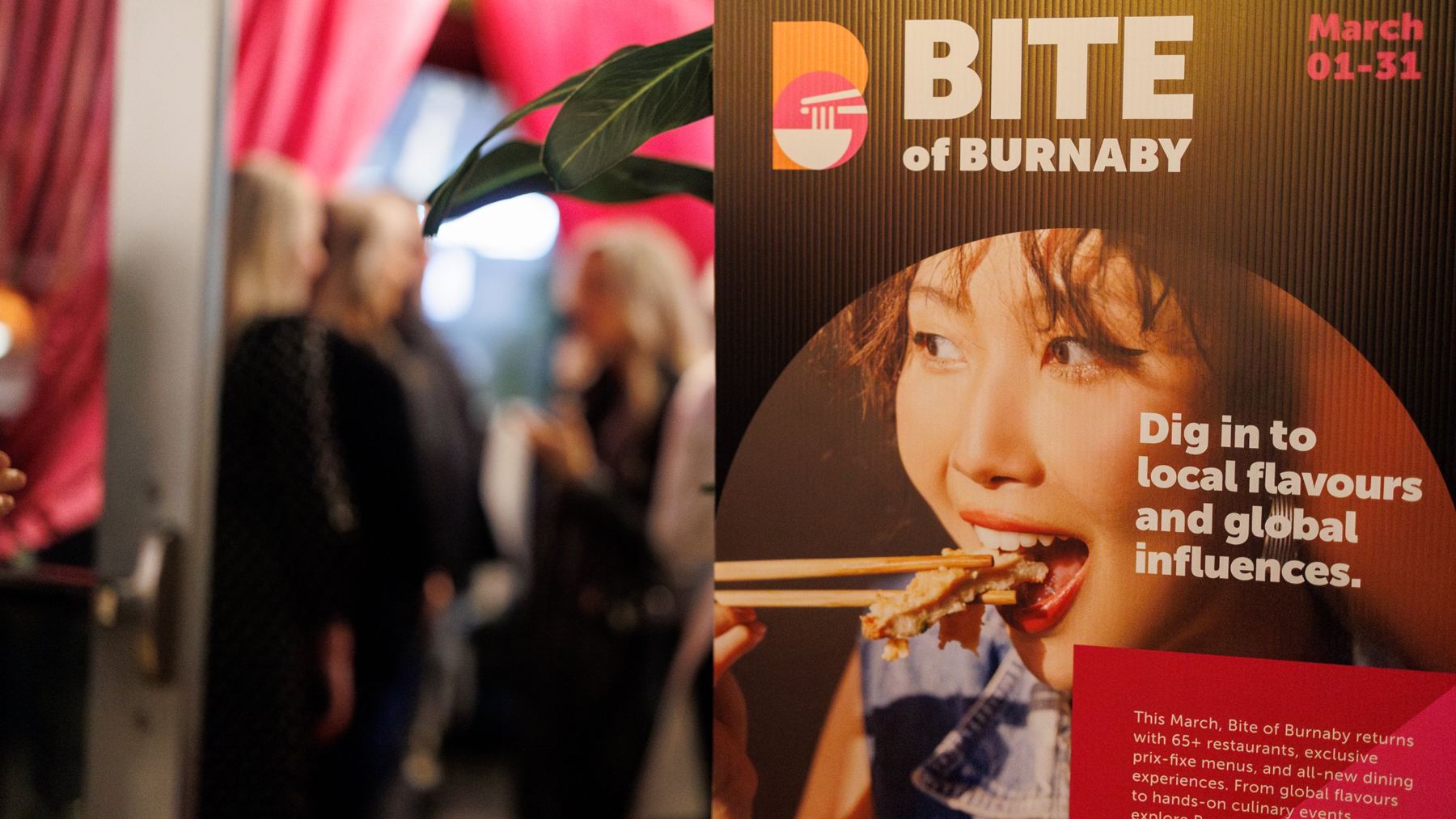 Bite of Burnaby festival poster at the launch event