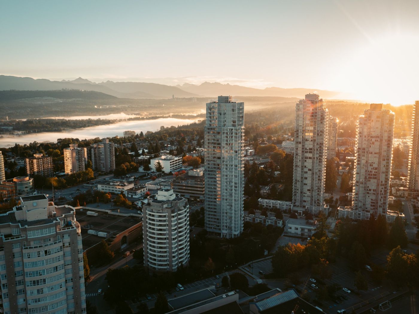 Metrotown skyline at sunrise