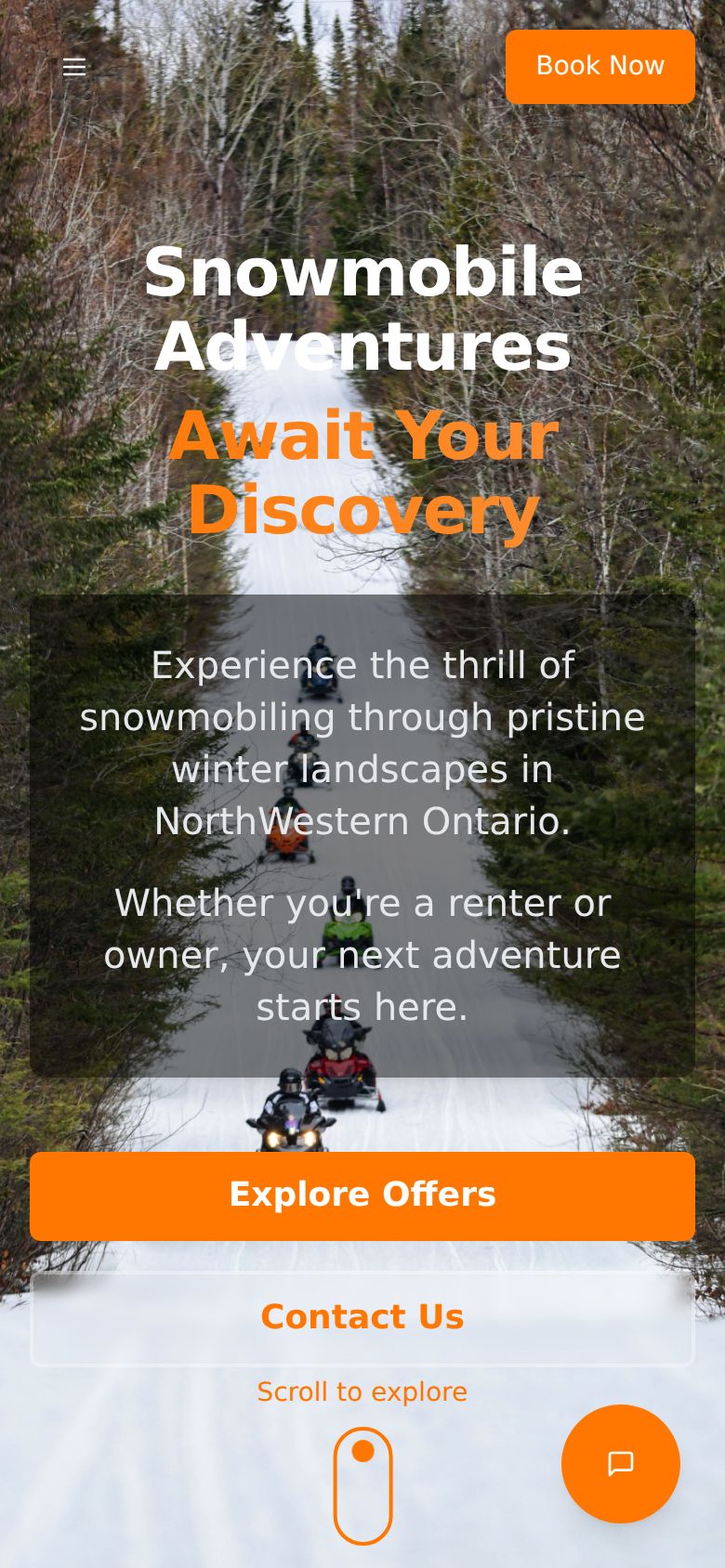 Snowrush website on mobile