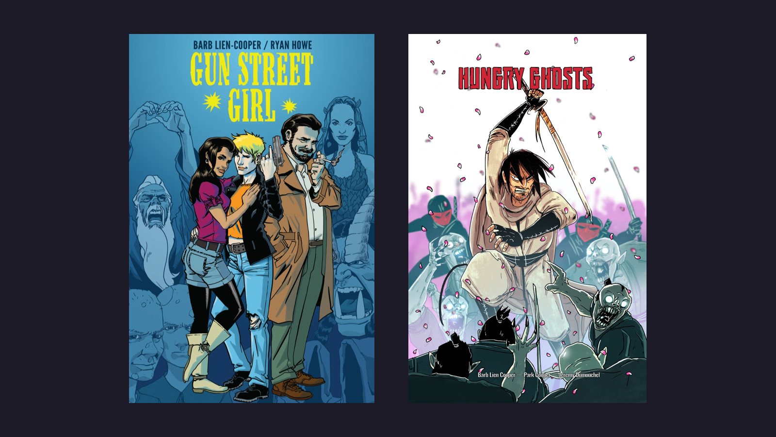 Covers of Gun Street Girl and Hungry Ghosts